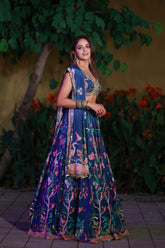 Leona Lehenga Set - Navy blue