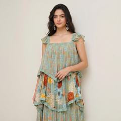 Arnica Layered Dress- Sage Mint