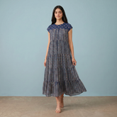 Navira Short Dress- Blue