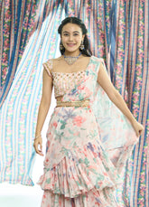 Reyah Drape saree - Peach