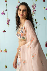 Leona Lehenga Set - Peach