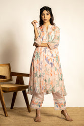 Adya Kurta Set - Peach