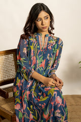 Adya Kurta Set- Navy Blue RTS