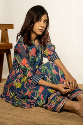 Aashna Kurta Set- Navy Blue