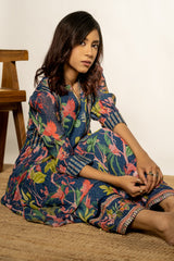 Aashna Kurta Set- Navy Blue