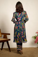 Aashna Kurta Set- Navy Blue