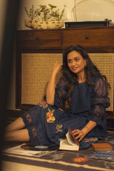 Ciri Pleated Dress - Ink Blue