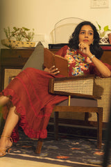 Poppy Dress - Ruby Maroon