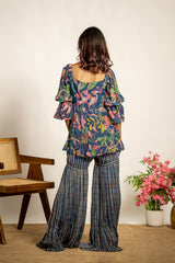 Fira Sharara Set - Navy Blue