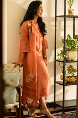 Evelyn Jacket Set - Coral Peach