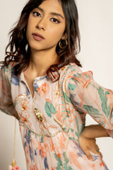 Hasina Kurta Set-Peach