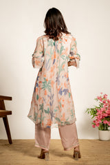 Hasina Kurta Set-Peach