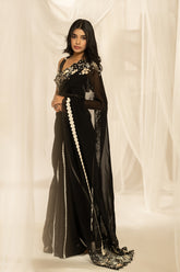 Amore Saree and Blouse- Black