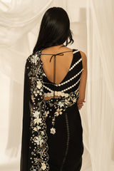 Amore Saree and Blouse- Black