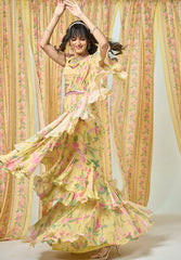 Reyah Drape saree - Yellow