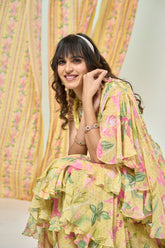 Reyah Drape saree - Yellow