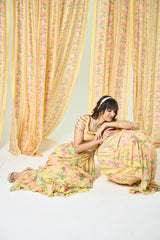 Reyah Drape saree - Yellow