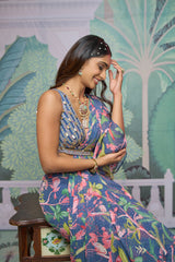 Reyah Drape saree - Navy Blue