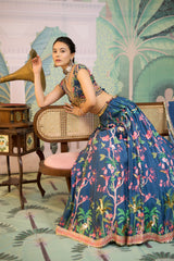 Leona Lehenga Set - Navy blue