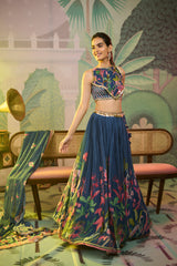 Druhi Lehenga set - Navy blue