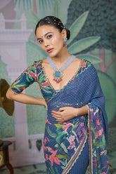 Urika Saree - Navy Blue