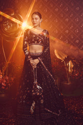 Hafsa Lehenga set - Black