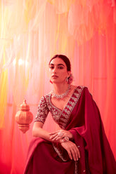 Mulberry Heavy Embroidered Saree