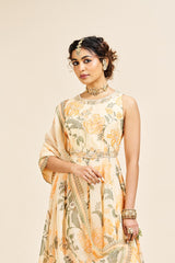Kripa dress with dupatta- cream yellow