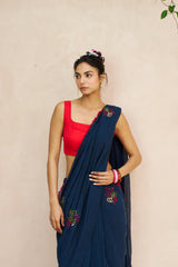 Abhika Saree Set - Navy Blue