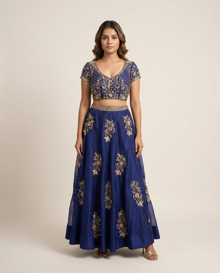 Heba Purple Lehenga RTS