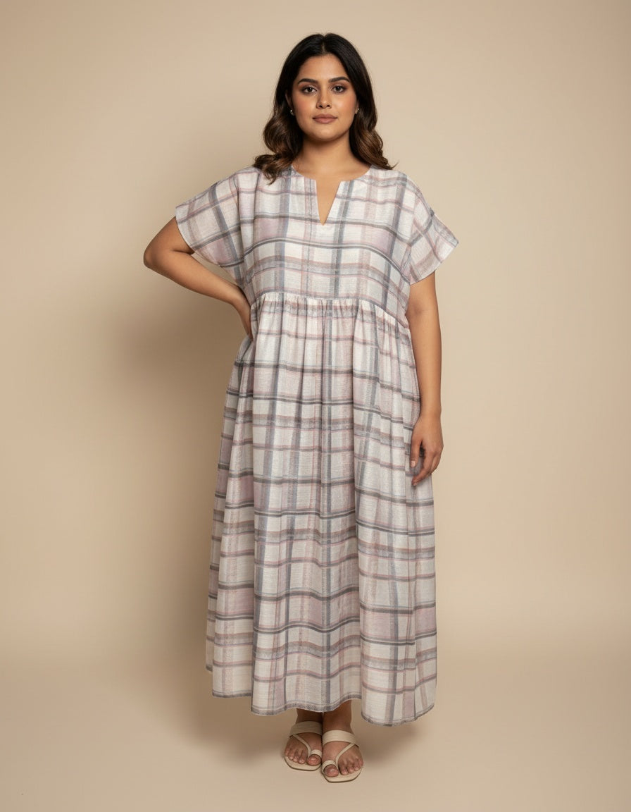 Taki Dress- White Checks