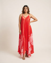 Red Floral Spaghetti Dress RTS