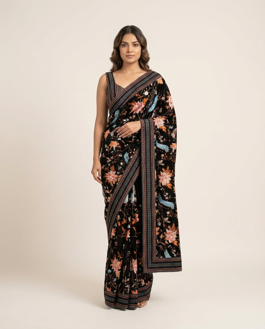 Siya Black Saree with Blouse