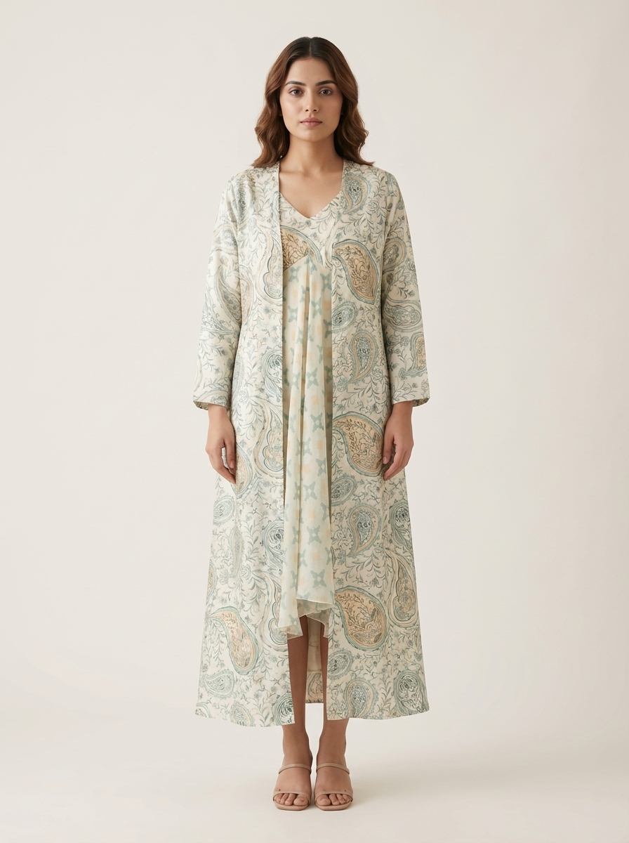 Iza Dress with Cape- Green