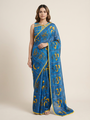 Lyra Blue Organza Saree with Blouse