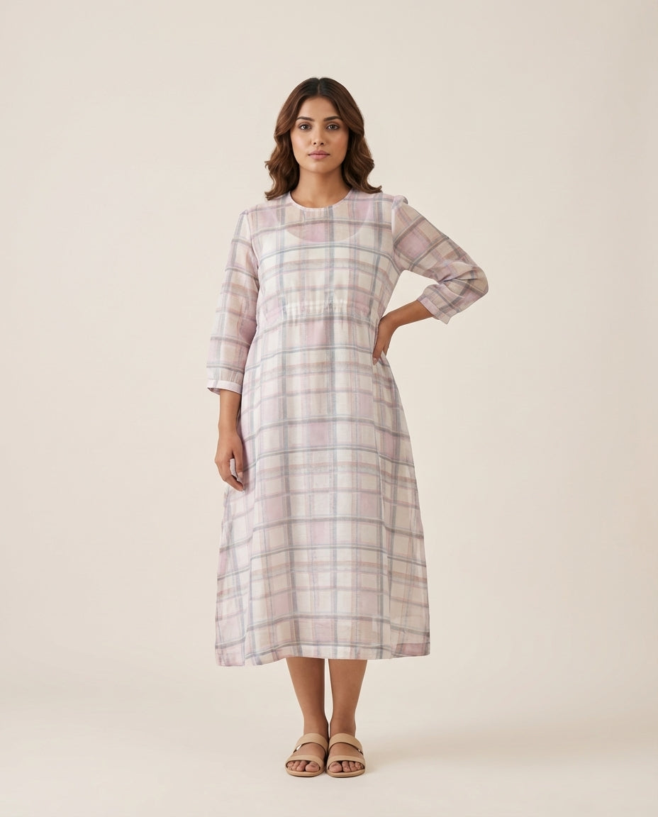 Jin Dress- White Checks