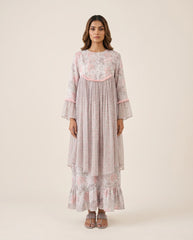 Tia Kurtha Set- Grey & Pink