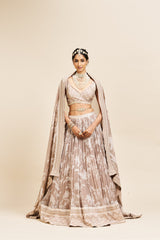 Pragya lehenga set with dupatta- Neutral beige