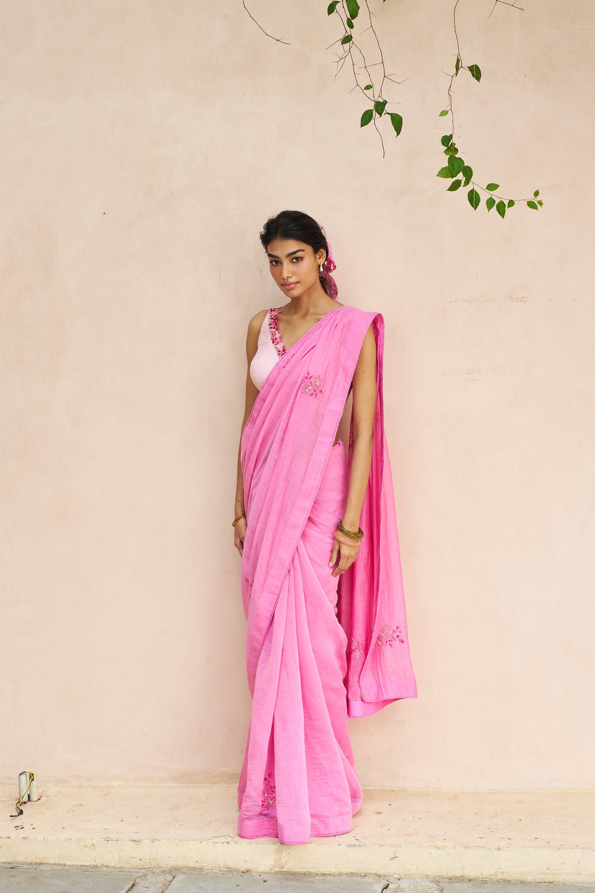 Udita Saree Set - Pink