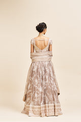 Pragya lehenga set with dupatta- Neutral beige