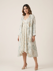 Iza Dress with Cape- Green