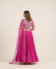 Zena Lehenga Set- Hot Pink