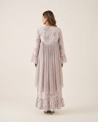 Tia Kurtha Set- Grey & Pink