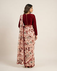 Zoe Red Organza Saree with Blouse