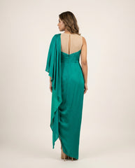 Naya Drape Dress- Green RTS