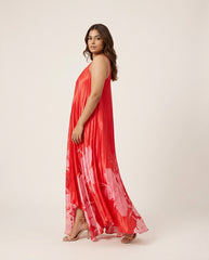 Red Floral Spaghetti Dress RTS