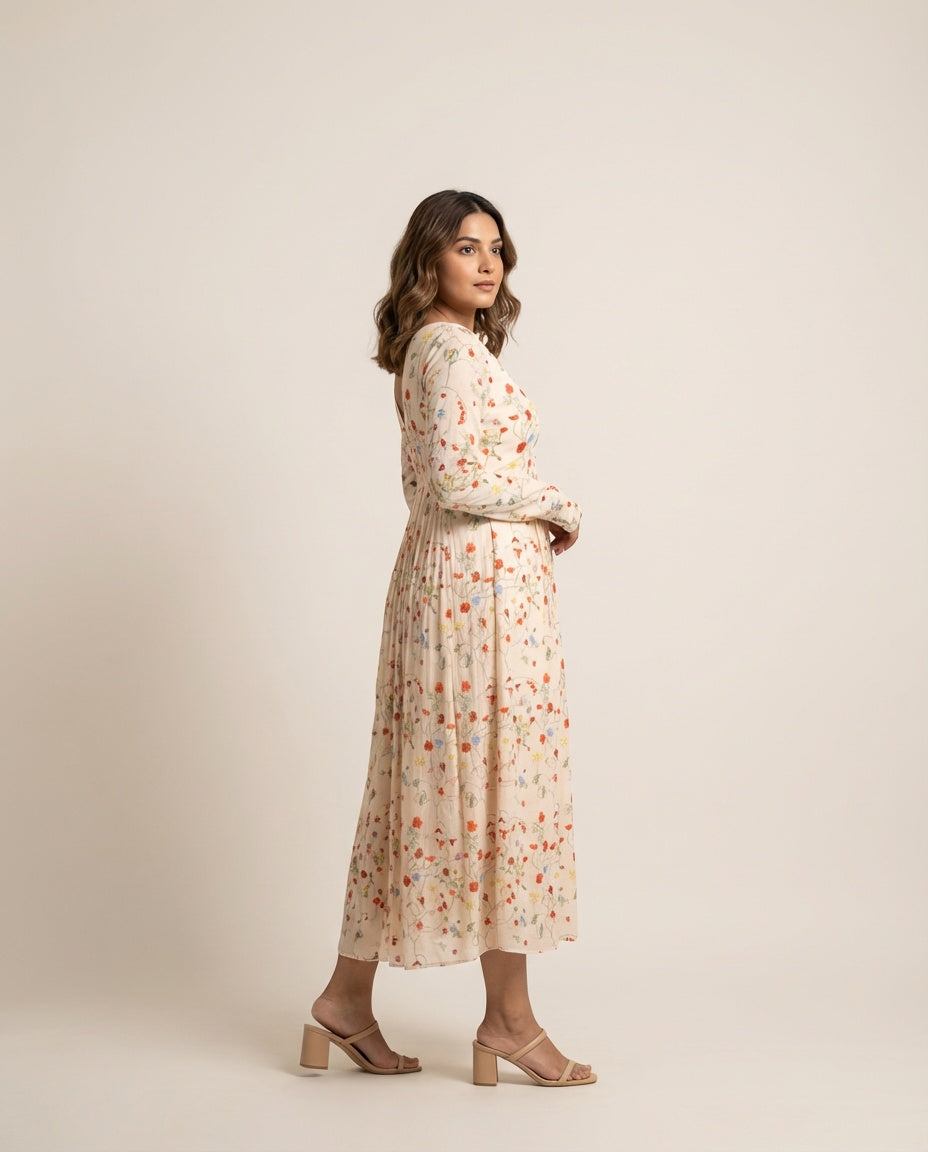 Tanvi Dress- Peach