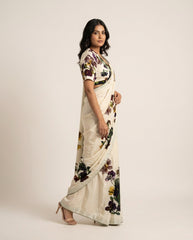 Orchidveil Beige Saree with Blouse