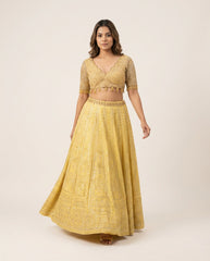Kamala Lehenga Set without Dupatta- Yellow RTS
