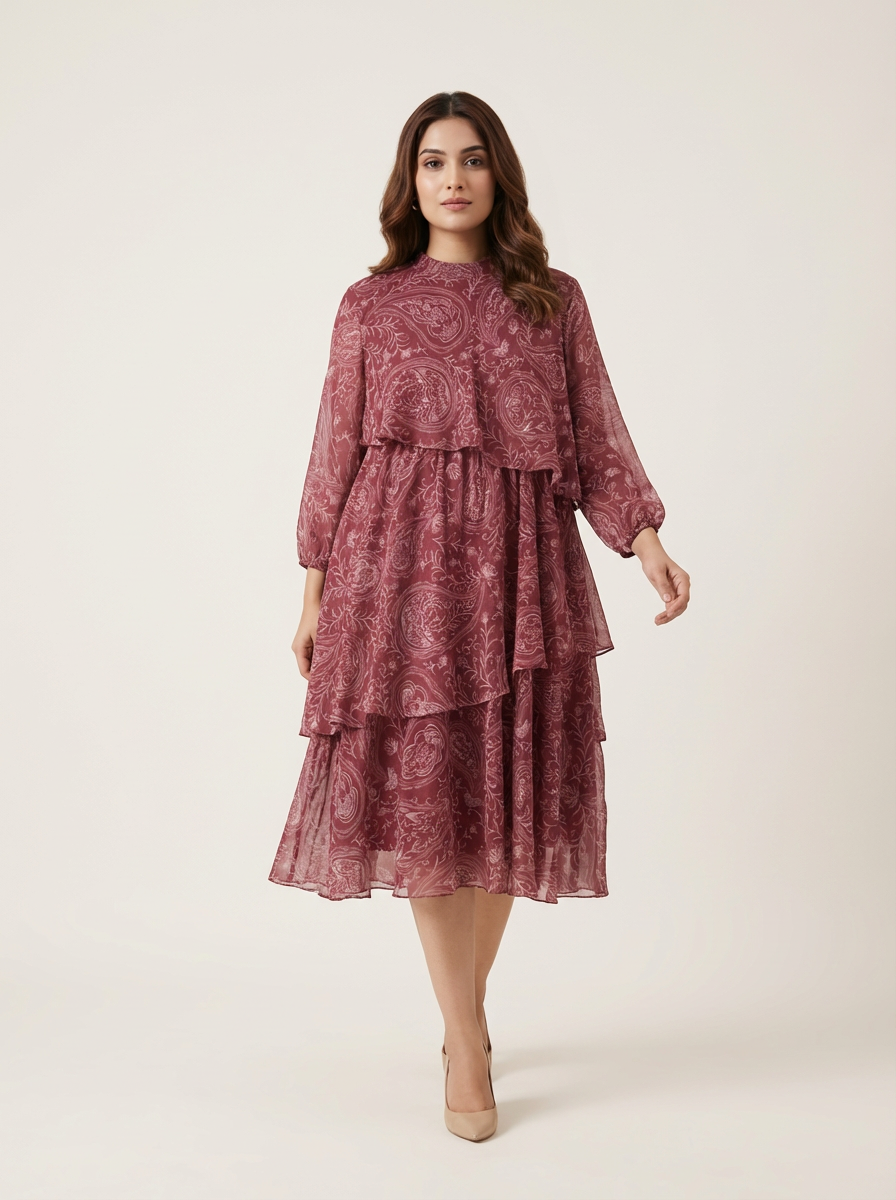 Sue Dress- Maroon